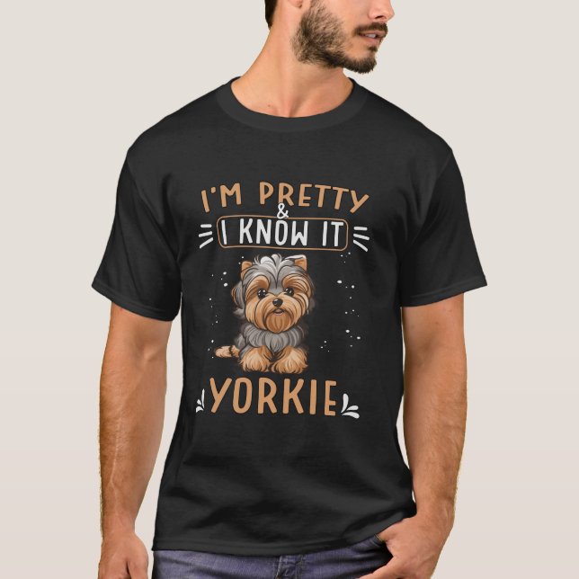 T-shirt Yorkiepoo Propriétaire de chiot Je suis Plutôt Et  (Devant)