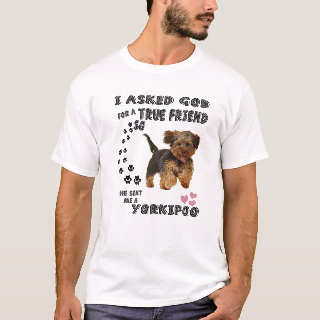 T-shirt Yorkipoo Chien Citation Maman Yorkiepoo Papa Art,  (Devant)