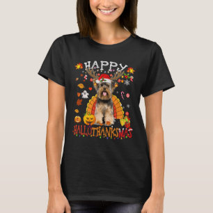T-shirt Yorkshire Chien Halloween Chien de Noël Joyeux Hal