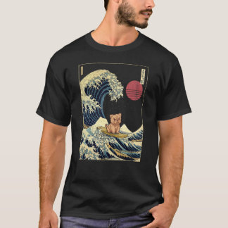 T-shirt Yorkshire Japonais Kanagawa Wave Surf Chien