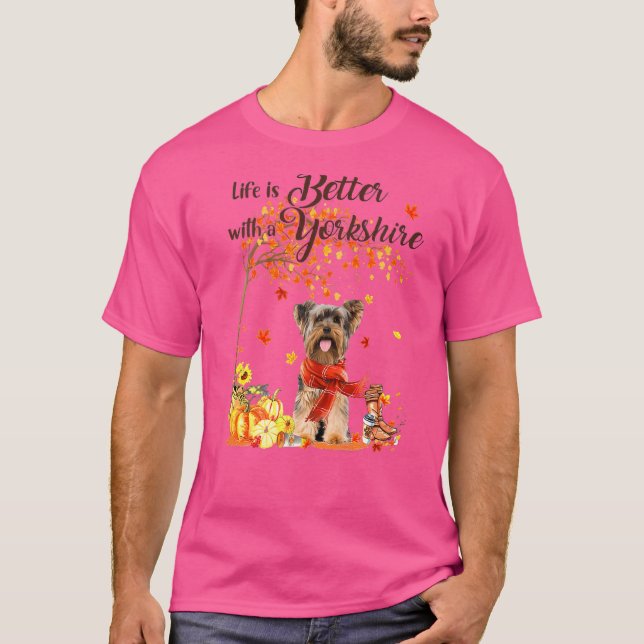 T-shirt Yorkshire Maple Tree Thanksgiving Day mignon Chien (Devant)