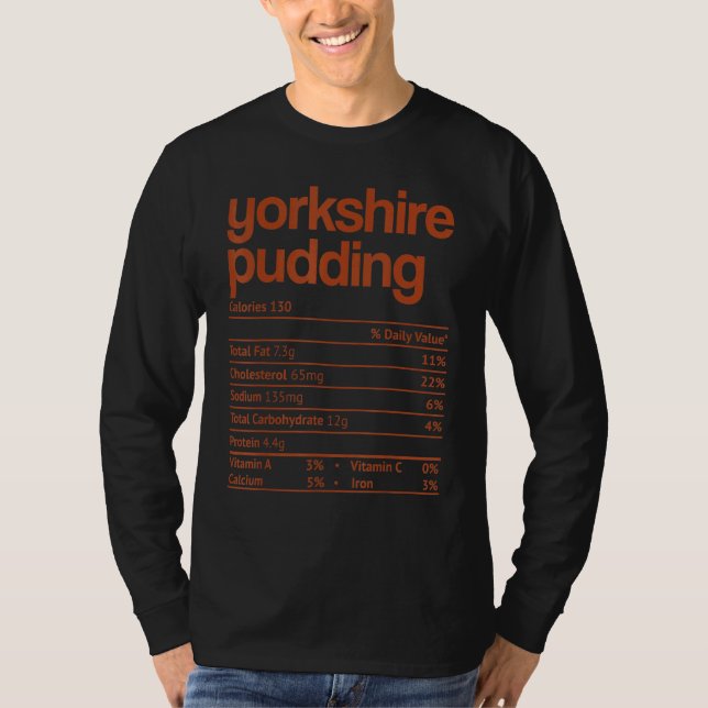 T-shirt Yorkshire Pudding Nutrition Fact Thanksgiving Chri (Devant)