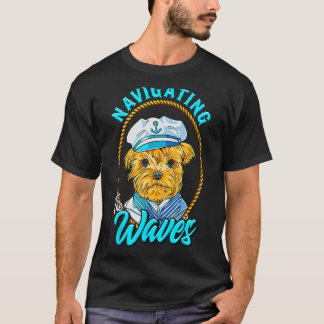 T-shirt Yorkshire Sailor Navigating the Waves Yorkie Puppy