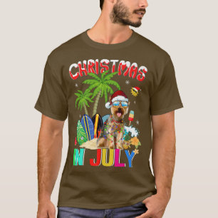 T-shirt Yorkshire Terrier à Santa Hat Lunettes de soleil C