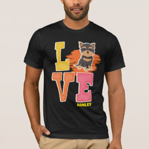 T-shirt Yorkshire Terrier amoureux de la couleur mignonne