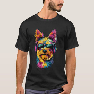 T-shirt Yorkshire Terrier avec Lunettes de Soleil Amoureux