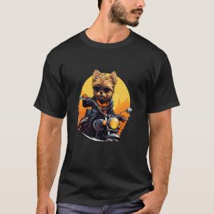 T-shirt Yorkshire Terrier biker à moto