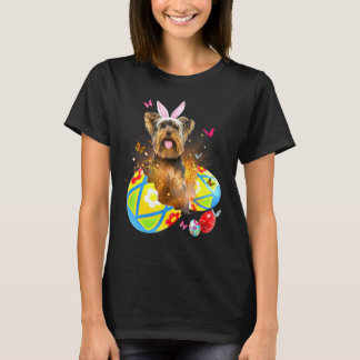 T-shirt Yorkshire Terrier Bunny OEufs d'oreille Chasse Pâq