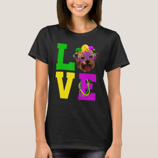 T-shirt Yorkshire Terrier Chien I Love Mardi Gras Costume 