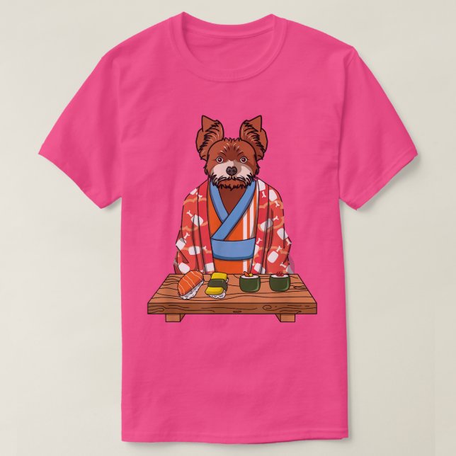 T-shirt Yorkshire Terrier Chien Kimono Kawaii Japonais Foo (Design devant)