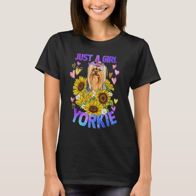 T-shirt Yorkshire Terrier Chien mignonne chiot fille femme (Devant)