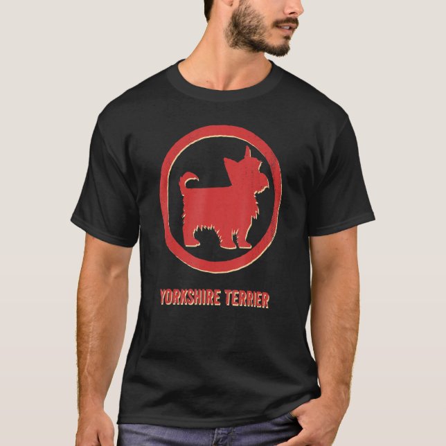 T-shirt Yorkshire Terrier Chien Retro Vintage (Devant)