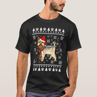 T-shirt Yorkshire Terrier Chien Santa Hat Noël laid Noël