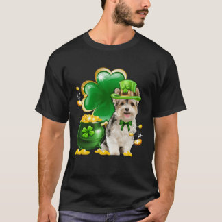 T-shirt Yorkshire Terrier Chien Shamrock Irish Saint St Pa