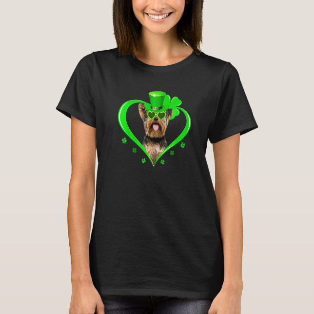 T-shirt Yorkshire Terrier Chien St Patrick Day Shamrock Co (Devant)