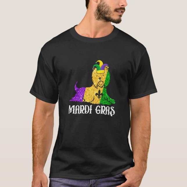 T-shirt Yorkshire Terrier Dog Lover Mardi Gras Party Jeste (Devant)