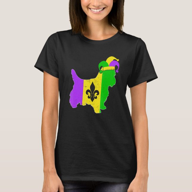 T-shirt Yorkshire Terrier Dog Mardi Gras Carnival Funny Pu (Devant)