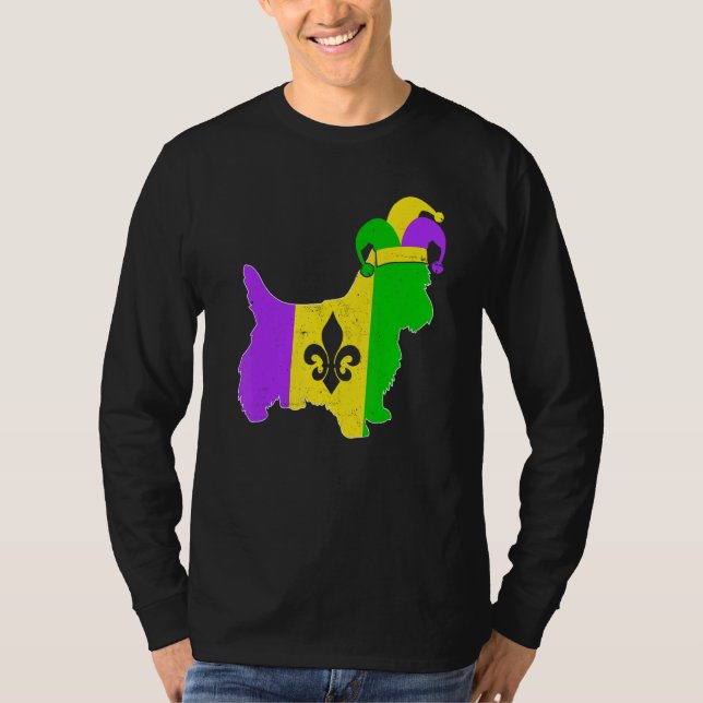 T-shirt Yorkshire Terrier Dog Mardi Gras Carnival Funny Pu (Devant)