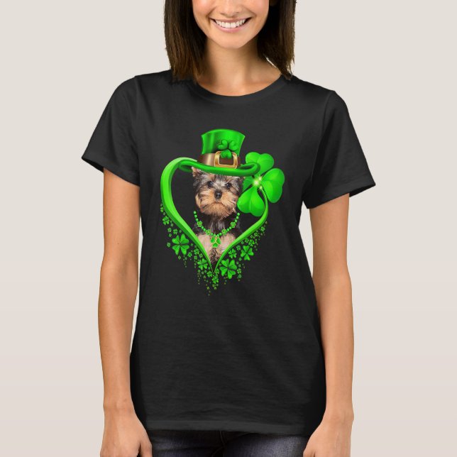 T-shirt Yorkshire Terrier Dog St Patricks Day Lover Irish  (Devant)