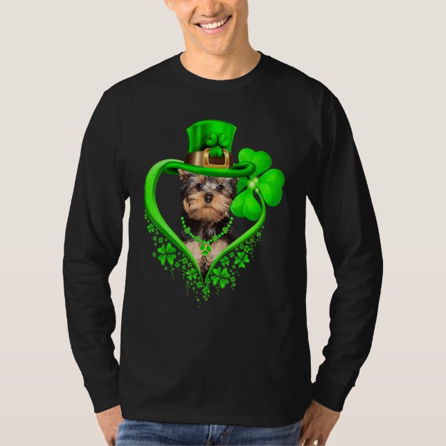 T-shirt Yorkshire Terrier Dog St Patricks Day Lover Irish  (Devant)