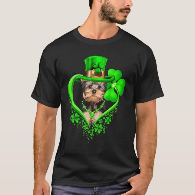 T-shirt Yorkshire Terrier Dog St Patricks Day Lover Irish  (Devant)