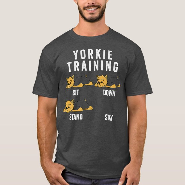 T-shirt Yorkshire Terrier entraînement chien Premium (Devant)