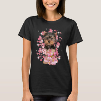 T-shirt Yorkshire Terrier Fleur de Cerisier Fleur