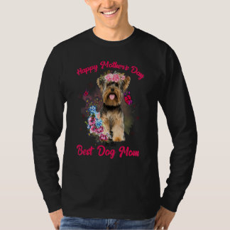 T-shirt Yorkshire Terrier Fleur Joyeuse Fête des Mères À L