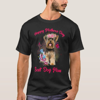 T-shirt Yorkshire Terrier Fleur Joyeuse Fête des Mères À L