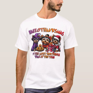 T-shirt Yorkshire Terrier Halloween Thanksgiving Noël