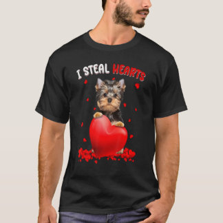 T-shirt Yorkshire Terrier I Steal Hearts mignon Chien Hug 