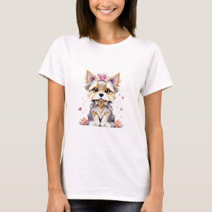 T-shirt Yorkshire Terrier Jouer adorable animal amusant mi