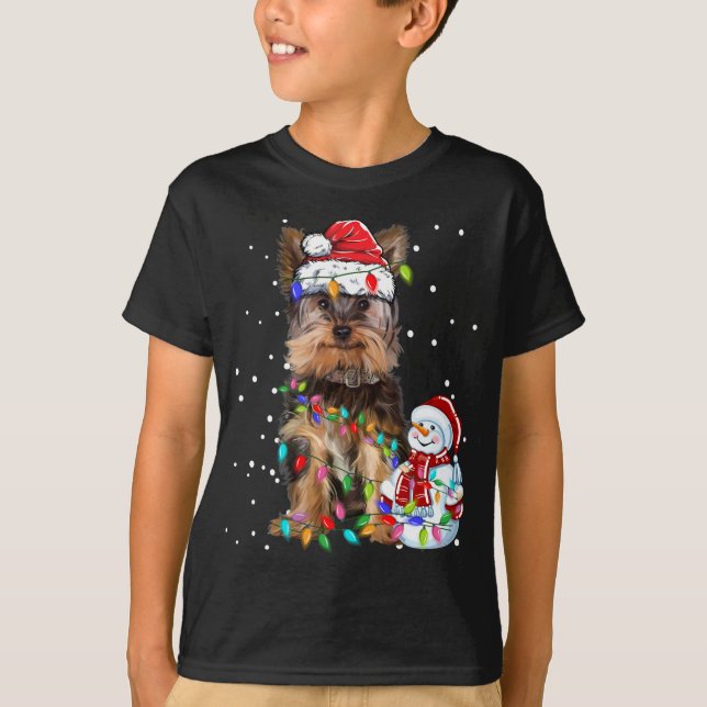 T-shirt Yorkshire Terrier Noël Noël Noël Noël Noël Noël No (Devant)