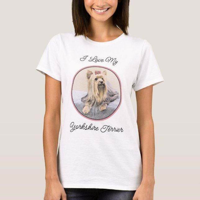 T-shirt Yorkshire Terrier Peinture - Cute Original Chien A (Devant)