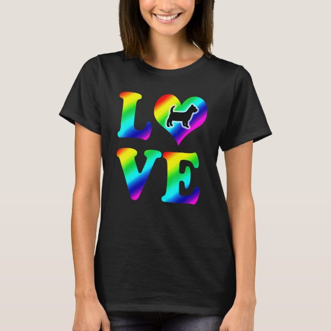 T-shirt Yorkshire Terrier Pride Rainbow Love (Devant)