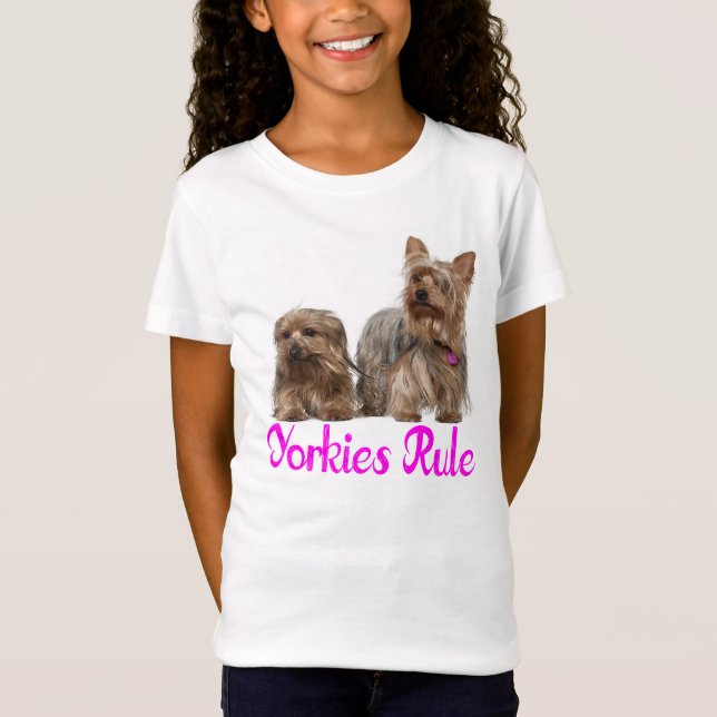 T-Shirt Yorkshire Terrier Puppy Dog Love Yorkies Girls (Devant)