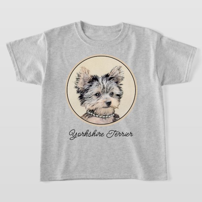 T-shirt Yorkshire Terrier Puppy Peinture Chien original (Poser)