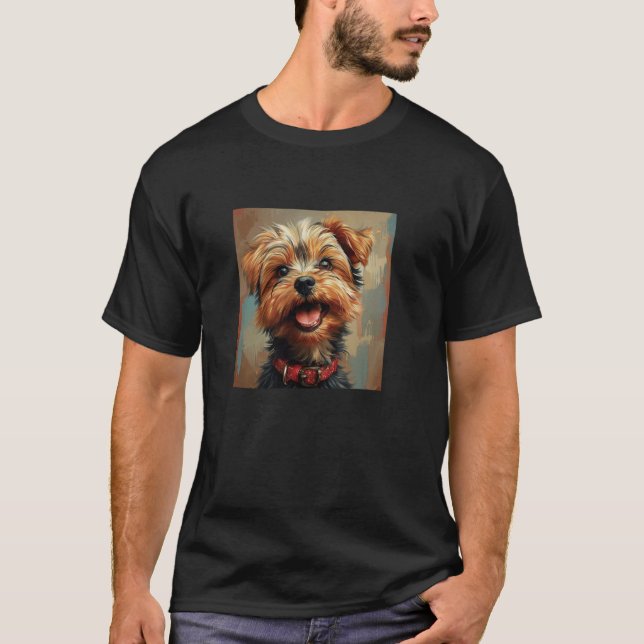 T-shirt Yorkshire Terrier Puppy Rire Graphique (Devant)