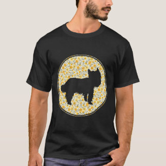 T-shirt Yorkshire Terrier Rétro Silhouette Vintage Chien M
