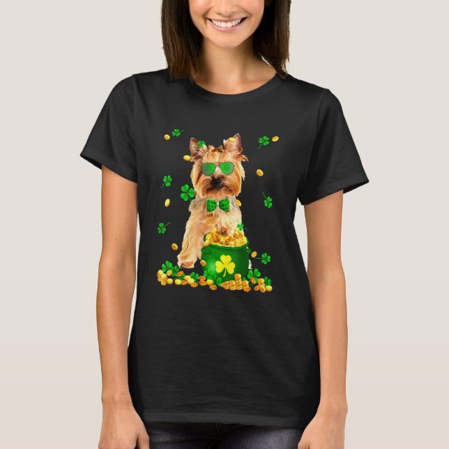 T-shirt Yorkshire Terrier Stpatricks Jour Chien Papa Chien (Devant)