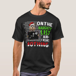 T-shirt Yorkshire Terrier Sur La Liste De Noël Naughty Yor