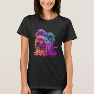 T-shirt Yorkshire Terrier Synthwave 80s Retrowave Aestheti
