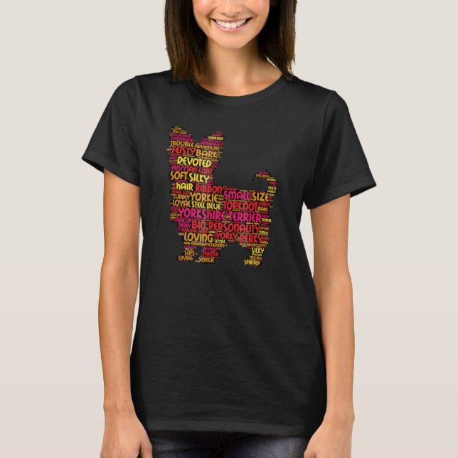 T-shirt Yorkshire Terrier Yorkie Plein De Yorkie Word Art (Devant)