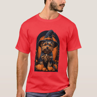 T-shirt Yorkshireerrier avec le Casquette sorcier cadeau H