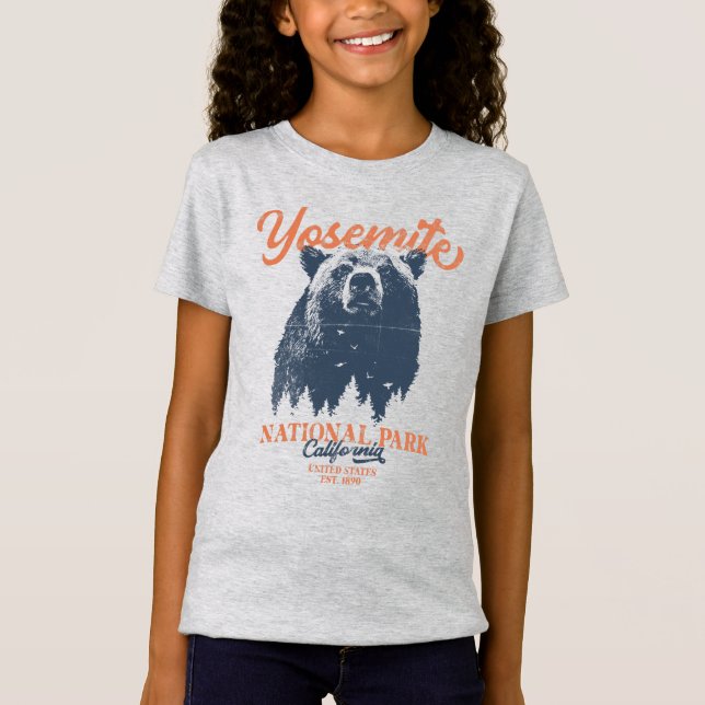 T-Shirt Yosemite Grizzly Bear California National Park (Devant)