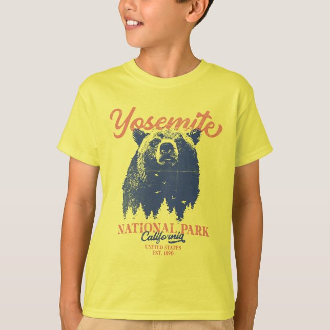 T-shirt Yosemite Grizzly Bear California National Park (Devant)