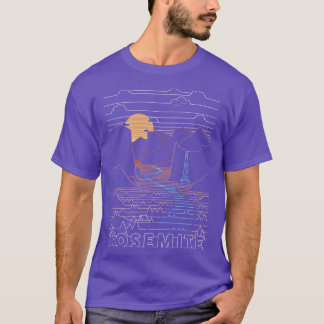T-shirt Yosemite linéaire Parcs nationaux de Yosemite Art