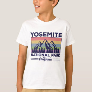 T-shirt Yosemite National Park California Retro Randonnée