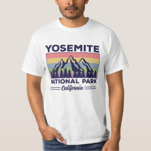 T-shirt Yosemite National Park California Retro Randonnée