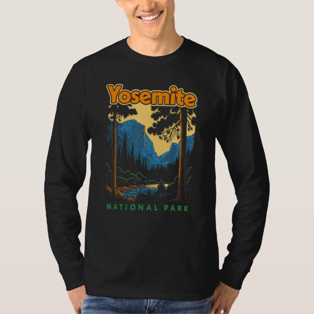 T-shirt Yosemite National Park Yosemite Valley Retro 80s (Devant)